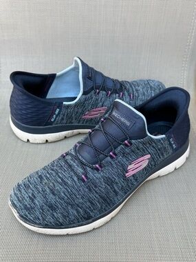 Skechers Women's Summits Dazzling Haze Shoes Sneakers Hands Free Slip Ins 10